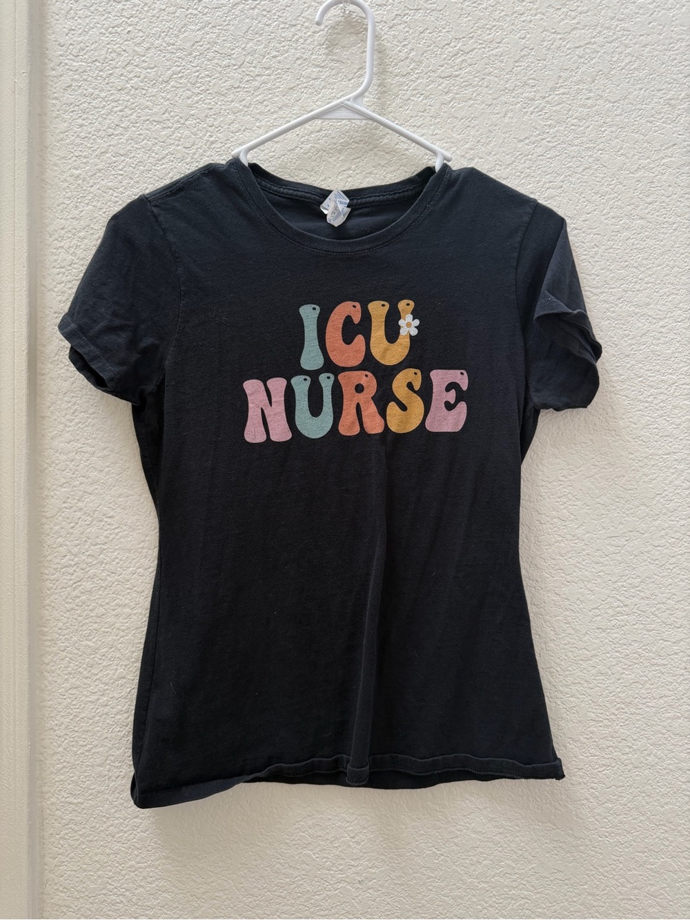 Black "ICU Nurse" Graphic Tee